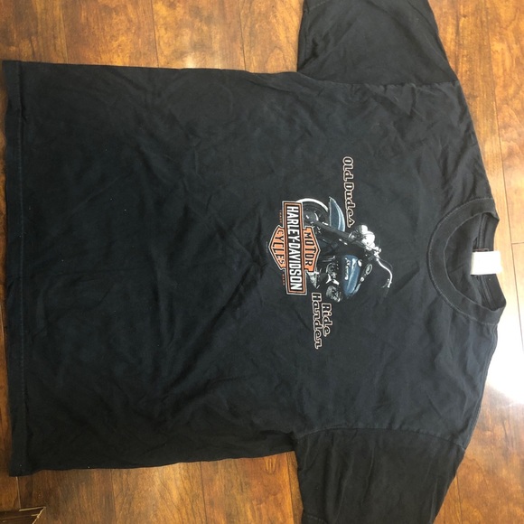 harley davidson old dudes ride harder made in the usa graphic t shirt - Picture 4 of 8
